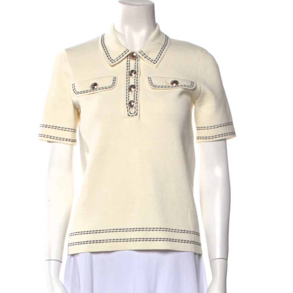 MAJE Paris Short-Sleeve Knit Top – Size S